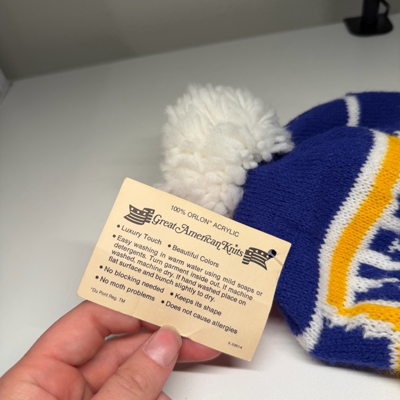 Vtg Deadstock 80’s 90’s NAPA Auto Parts Knit Winter Pom Beanie Hat Cap - Picture 3 of 5